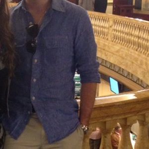 Club Monaco -Men’s Linen Blue Button Down Shirt- S